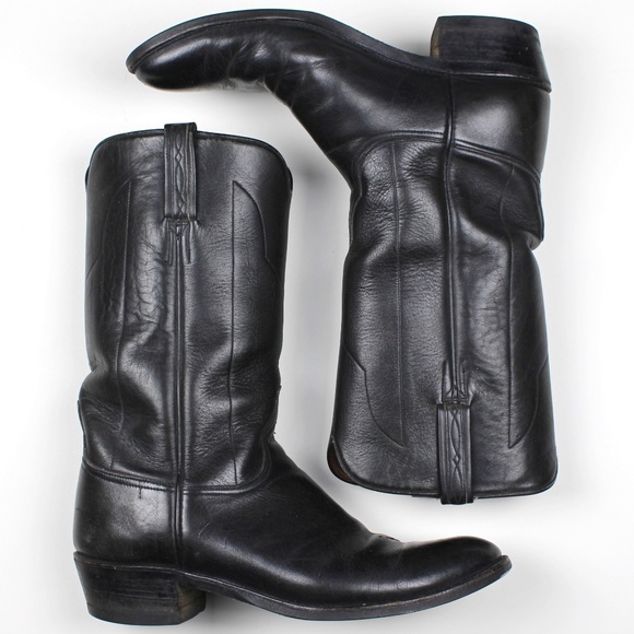 Lucchese Other - Lucchese L8600 Black Leather Cowboy Boots 11D